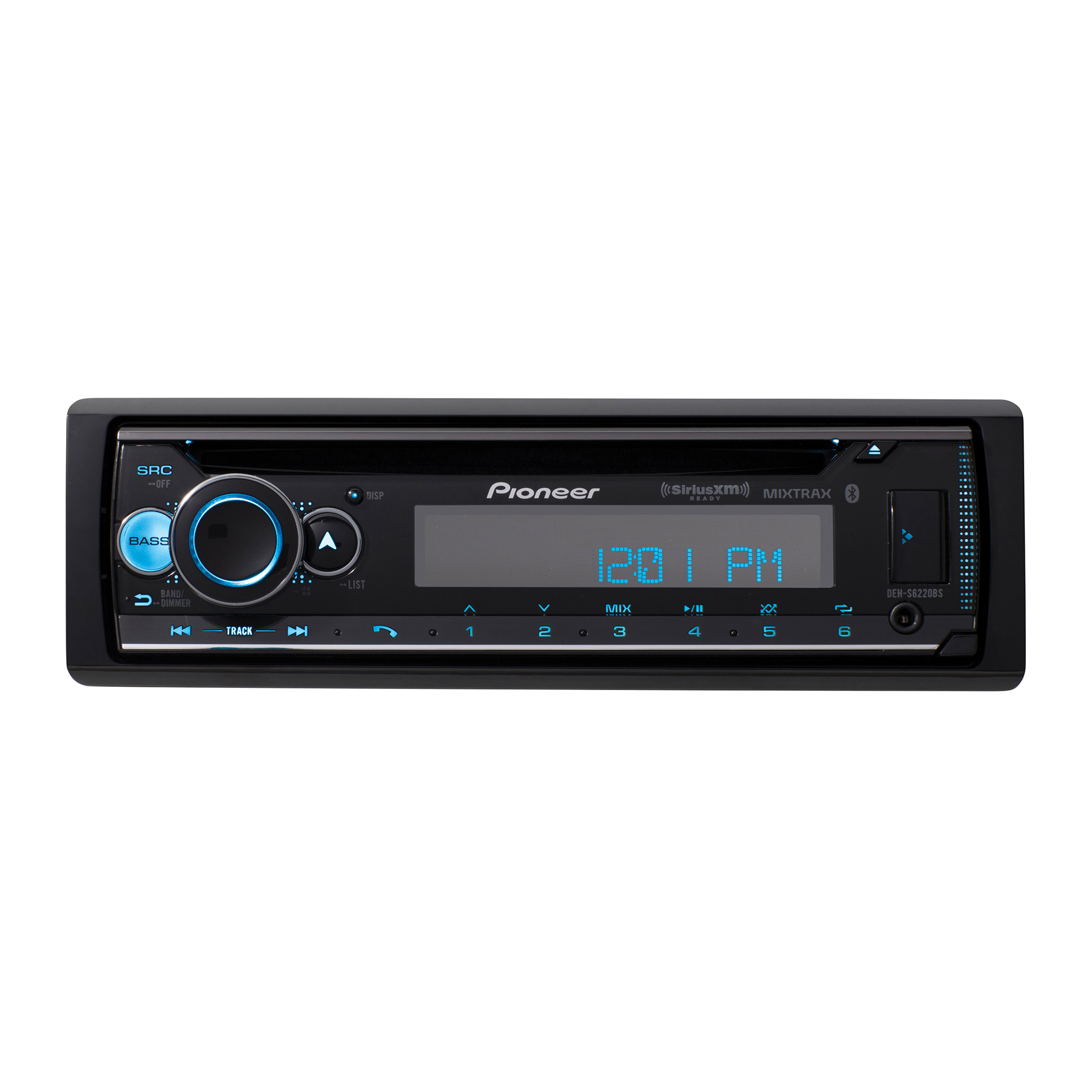 Pioneer Single-DIN CD Car Stereo Head Unit — Bluetooth, Smart Sync Compatibility, 13-Band Equalizer, Model# DEH-S6220BS